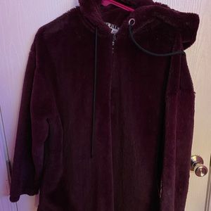 VS Pink Half Zip Hoodie Reddish Purple